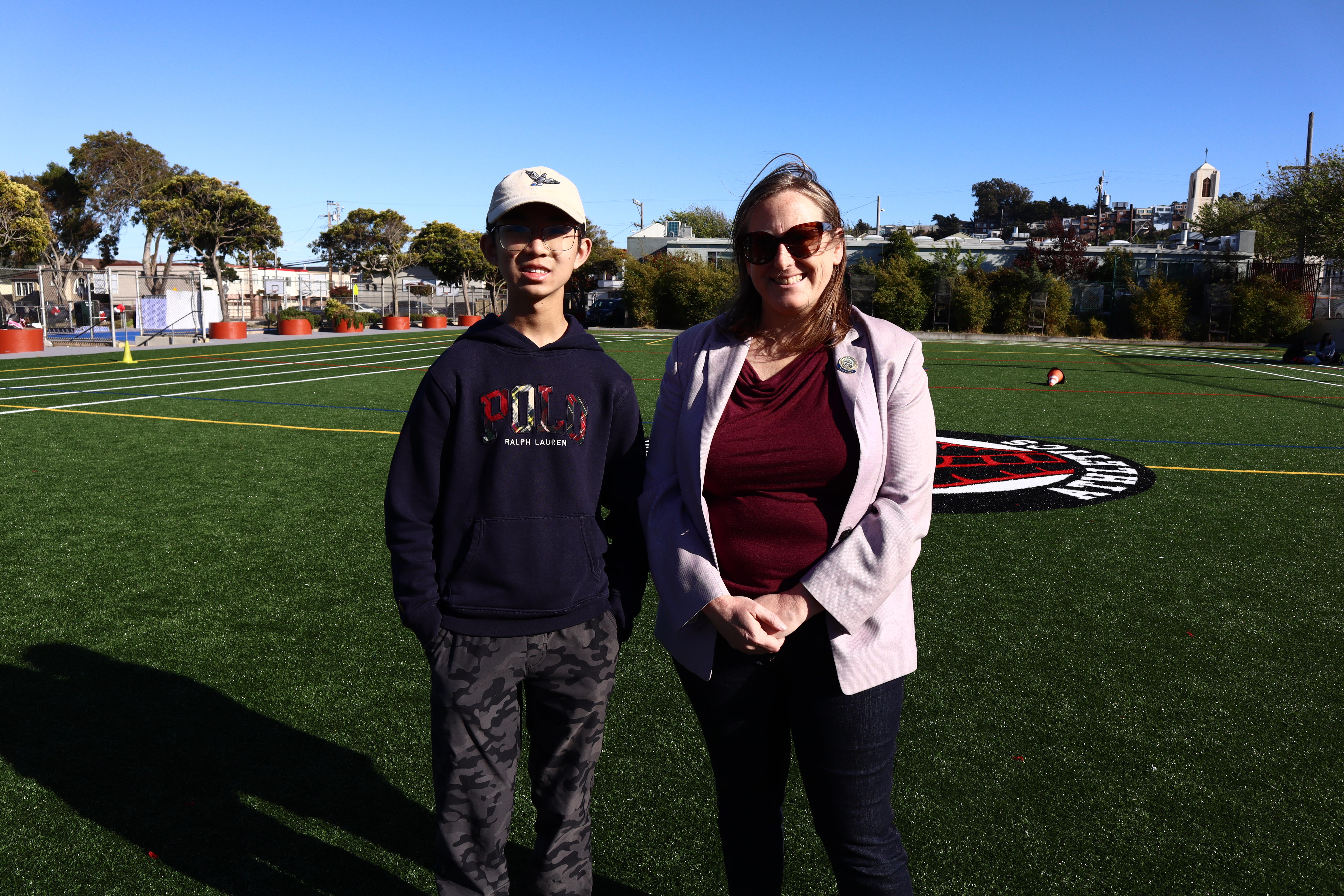 Justin Chen with a community leader at MLK.